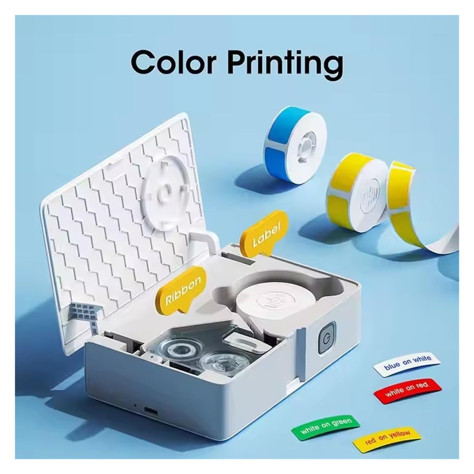 Printer Machine, Portable Label Ribbon & Tape Printer, Mini Thermal Transfer Label Maker Machine