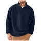 thumbnail image 1 of Kalauyu Mens Fuzzy Fleece Sweatshirt Quarter Zip Pullover Long Sleeve Winter Fall Outdoor Warm Outerwear, 1 of 5