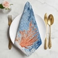 thumbnail image 2 of Blue Coastal Whale Cloth Napkins, Retro Nautical Marine Life Leaves Washable and Reusable Dinner Napkins Set of 6, Table Napkin for Kitchen Party Birthday Wedding Hotel Housewarming 20"x20", 2 of 9