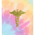 thumbnail image 2 of Womens Caduceus Patch Medical Tie Dye Tee - Pastel Rainbow, XL, 2 of 4