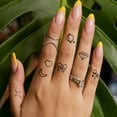 thumbnail image 4 of Wrapables Tiny Small Temporary Finger and Hand Tattoos for Women, 10 Sheets, Expressions, 4 of 7