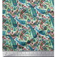 thumbnail image 1 of Soimoi Polyester Crepe Fabric Leaves Artistic Print Sewing Fabric Yard 42 Inch Wide, 1 of 3