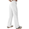 thumbnail image 4 of FRSASU Women's Solid Sweatpants Tall Baggy High Waisted Sweats Pants Athletic Long Straight Leg Trousers with Pockets White, 4 of 7