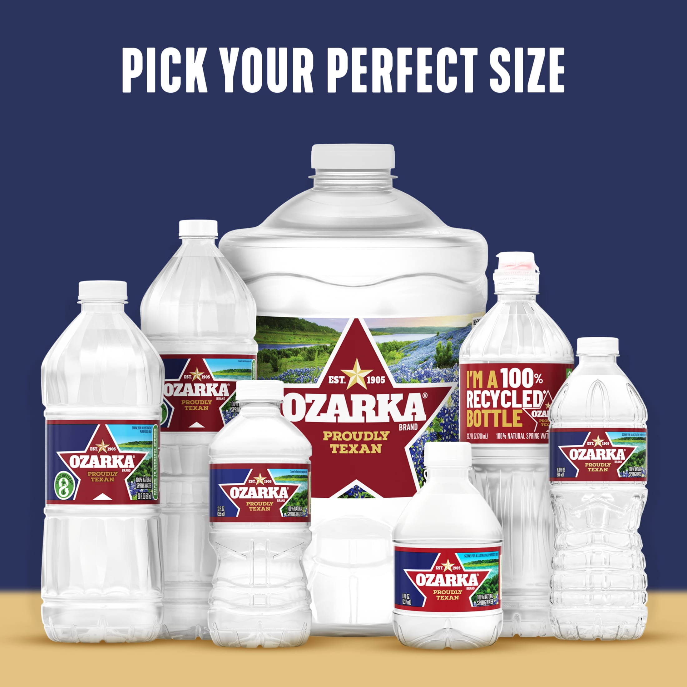 (2 pack) Ozarka Texas Spring Water, 12 fl oz, 12-pack Plastic Bottles