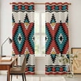 thumbnail image 5 of Kitchen Curtains 84 Inch Length 2 Panels, Aztec Vintage Grommets Window Treatment Curtain, Boho Geometric Red Modern Abstract Thermal Curtains Drapes for Living Room/Bathroom, 5 of 9