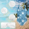 thumbnail image 6 of Uorisanigo Girls Swimsuits Blue and White Sea Turtle Size 11-12 Polyester and Spandex Bathing Suit Swimwear for Kids Crossback Straps Swimwear, 6 of 7