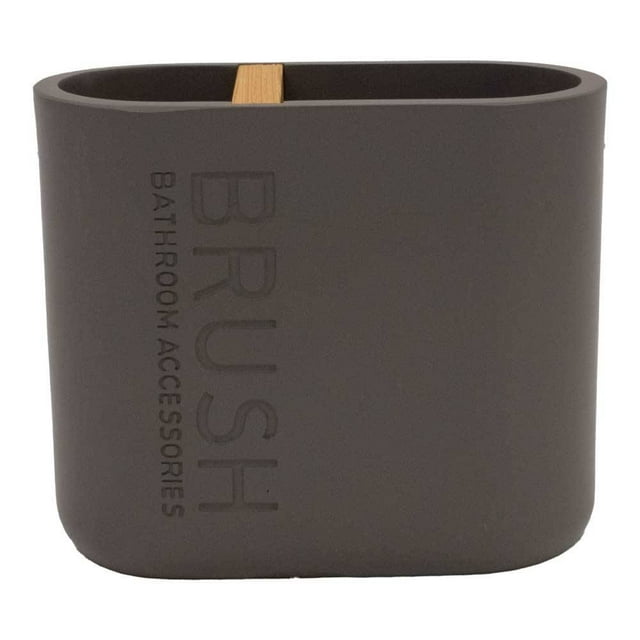 Porta Cepillos Mainstays 9.5 x 6.5 cm Diseño Liso Color Gris