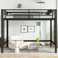 LHYY Full Size Metal Loft Bed,Loft Bed with Easy Climbing Ladder and ...