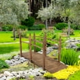 thumbnail image 3 of VINGLI 7.5 ft Garden Bridge Wooden Arch Footbridge Carbonized Brown Wood, 3 of 9