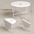 thumbnail image 3 of HOMCOM Folding Dining Table for 3-6 People, 47" Drop Leaf Table, White, 3 of 10