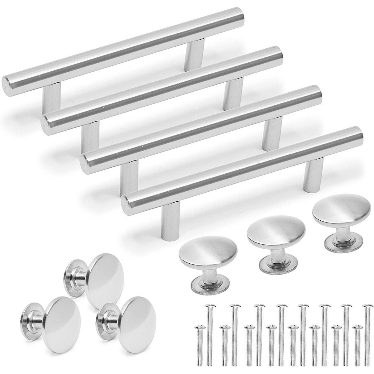 36Piece Brushed Nickel Drawer Pulls, 26x Kitchen Handles 3.75