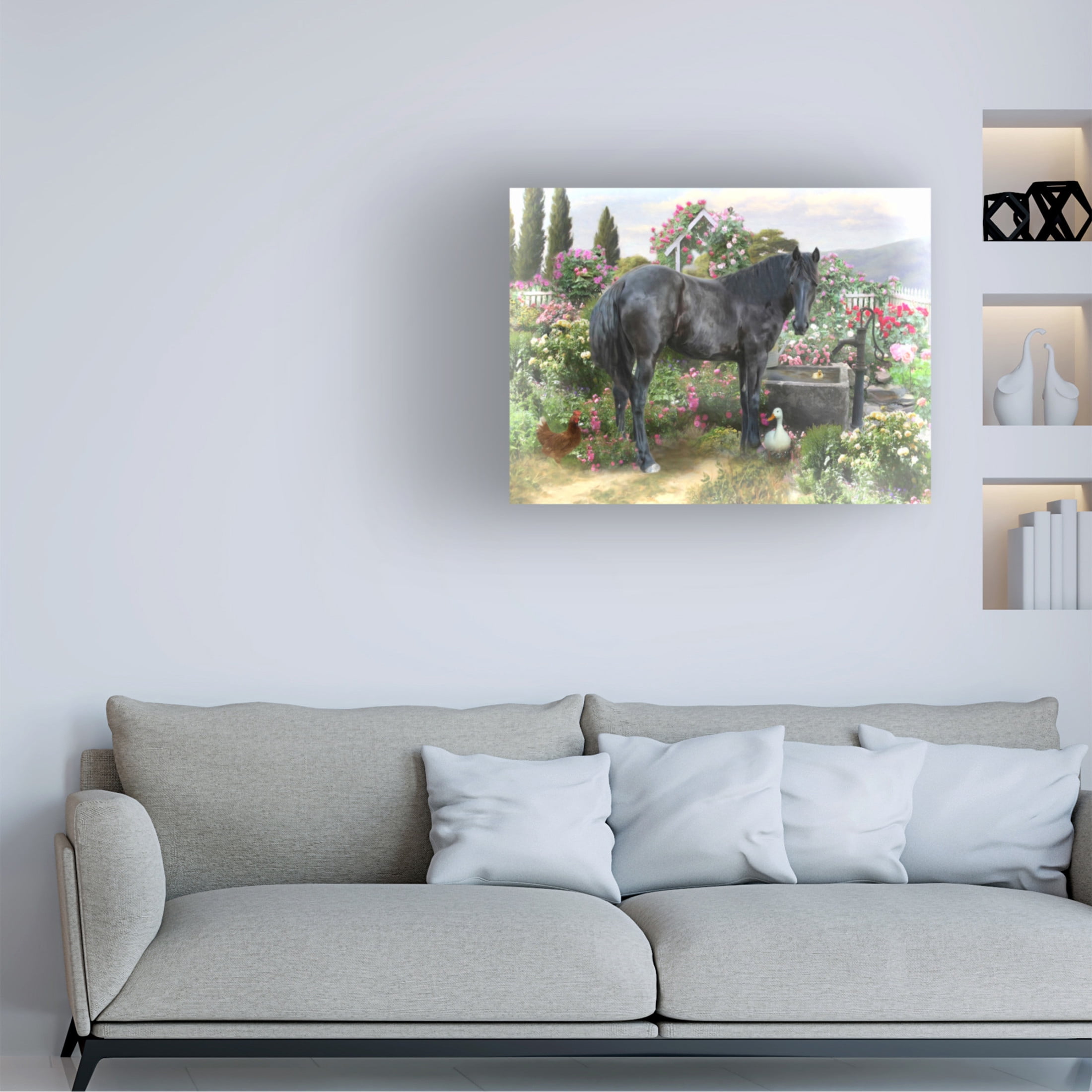Canvas Wall Art - Trudi Simmonds 'The Rose Garden' Wall Art for Living Room, Bedroom, or Office Décor by Trademark Fine Art - 24 x 18 Inches