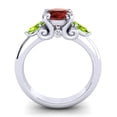 thumbnail image 4 of 2.50 Ct Round Shape Garnet & Peridot Gemstone Beautiful Anniversary Ring for her Solid 14K White Gold Size 6.5 by Diamond-Capitals, 4 of 8