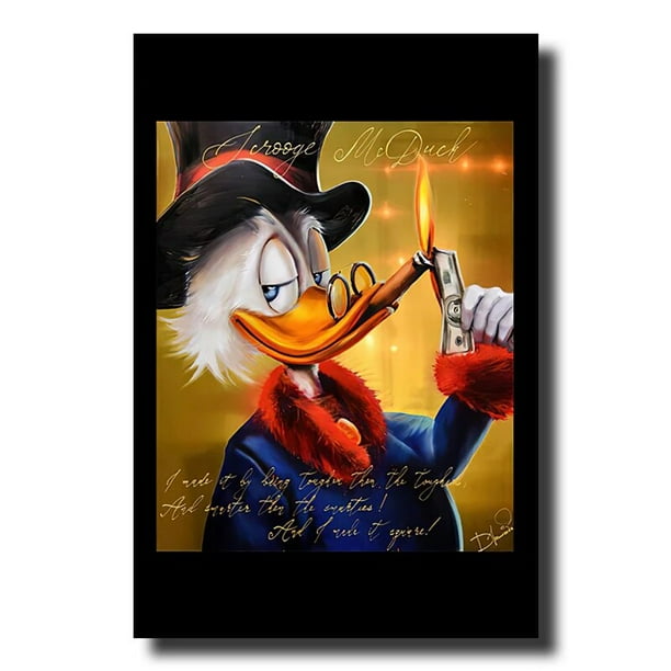 Pintura decorativa de lienzo de personaje clásico de Disney, cartel de Arte de estrella de película de dibujos animados del Pato Donald, decoración de pared moderna para el hogar, Mural