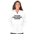 thumbnail image 3 of His Greatest Catch Funny Fishing Zip Hoodie Sweatshirt Women Brisco Brands M, 3 of 6