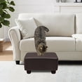 thumbnail image 5 of Small Foot Stool Ottoman Footstool with Legs Under Desk Footrest for Living Room Bedroom and Office, Dark Brown, 5 of 14