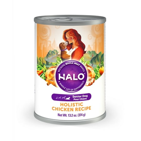 (12 pack) Halo Senior Dog - Holistic Chicken Recipe 13.2