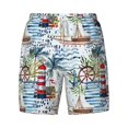 thumbnail image 4 of Lsque Mens Swim Trunks Watercolor Sailboat Pattern - Bathing Suit Compression Liner - Beach Swim Shorts Swimwear - (S-3XL) - Stretch Quick Dry -3X-Large, 4 of 9