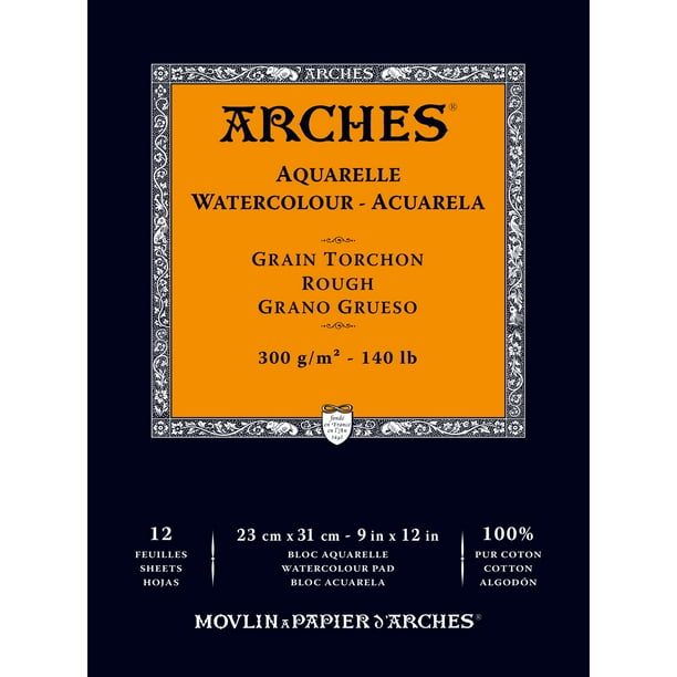 Arches Watercolor Paper Pad, 140 pound, Rough, 9"x12" - Walmart.com