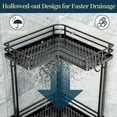 thumbnail image 5 of Corner Shower Caddy Standing - 3-Tier Stainless Steel Shower Organizer with Soap Holder and 4 Hooks, Large Capacity Corner Shelf Stand for Bathroom, Rest Room, Black, 5 of 8
