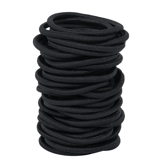 No Damage Value Size Ouchless Elastics Hair Ties, Black, 100 Count