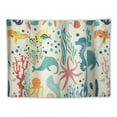 thumbnail image 5 of Orinice Dolphin Octopus Sea Life Tapestry Wall Hanging Unique Style Graphic Tapestries for Home Wall Decor 50x40inch, 5 of 6