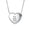 Silver-B, variant on Womens I - Plain Simple Alphabet A-Z Monogram Heart Pendant Necklace Sterling Silver