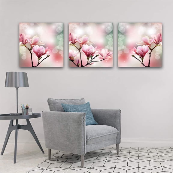 wall26 3 Panel Canvas Wall Art Elegant Flowers Pictures Home Wall Decorations for Bedroom Living Room Paintings Canvas Prints Framed - 24" 24" x3 Panels