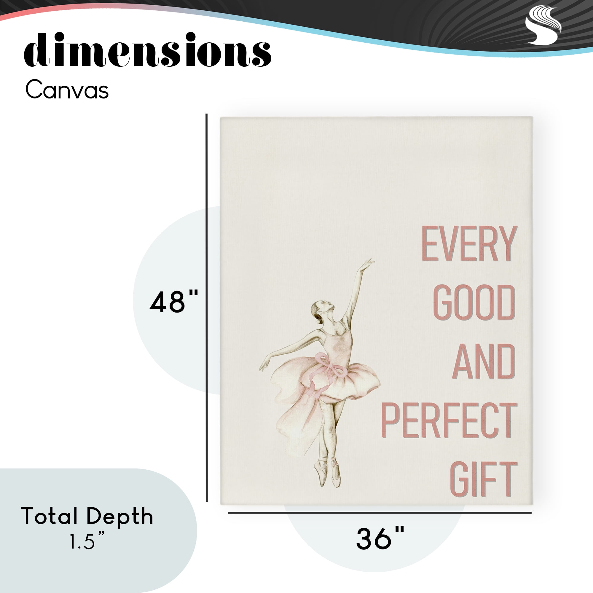 Good & Perfect Gift Ballerina Canvas Wall Art, design by Kim Allen