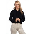 thumbnail image 2 of Next Level - Women's Laguna Sueded Raw Edge Crop Hoodie - 9384 - Black - Size: XS, 2 of 4