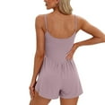 thumbnail image 4 of GEWSEY Women's Summer Sleeveless Rompers Spaghetti Strap Double Lined Shorts Jumpsuit One Piece Outfits (Light Purple, XXL), 4 of 9