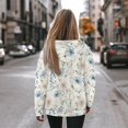 thumbnail image 3 of FOR U DESIGNS Blue Flower Pullover Hoodies for Women Oversized Hooded Ladies Tunics Casual Shirts Long Sleeve Hoodie Pullover Size XL Women Activewear Tops Winter, 3 of 7