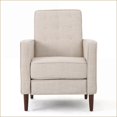 thumbnail image 2 of Recliners Mid-Century Modern Pushback Single Recliner - Thicker Cushion, Tufted Fabric, Espresso Birch Legs | Wheat | Fabric, 2 of 18