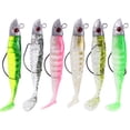 thumbnail image 2 of Cebo biónico de cola en T de pez blando con cabeza de plomo de dos colores, 13 cm, 26 g/10 cm, 15,5 g, anzuelo de manivela, cebo falso para perca, 2 of 3