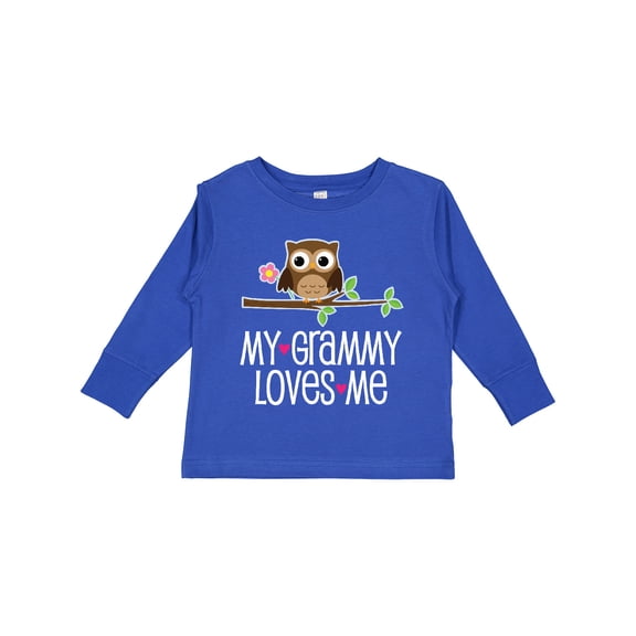 Inktastic My Grammy Loves Me Owl Girls Long Sleeve Toddler T-Shirt
