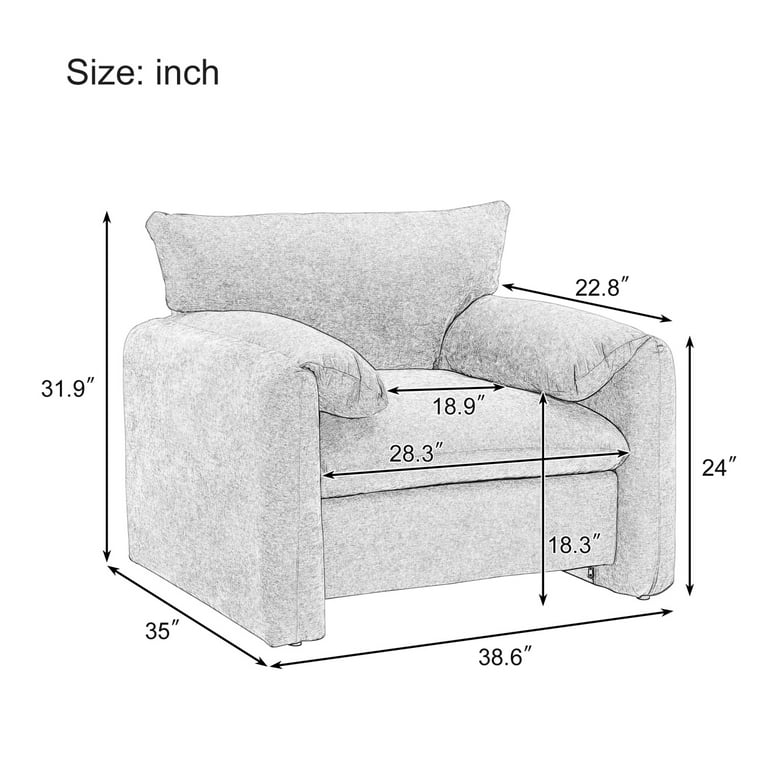 Sofa chair online size