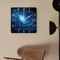 thumbnail image 4 of 16 Inch Wall Clock Battery Operated Square Clock Decorative for Office, Kitchen, Outdoor, Living Room，Galaxy Cloud Starry Exquisite, 4 of 4