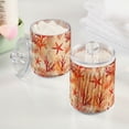 thumbnail image 2 of Yayeee 4 Pack Qtip Holder Bathroom Cotton Swab Canister with Lid Clear Dispenser Set, Red Starfish, 2 of 6