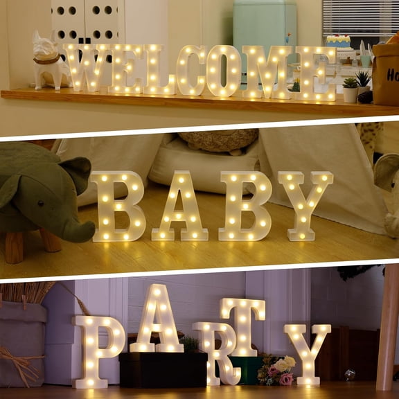 LED Light Up Marquee Letters, Battery Powered Decorative LED Letter Lights for Wedding Party Holiday or Home Bar Decoration (Red Heart)