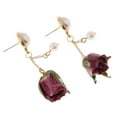 thumbnail image 4 of Pendientes creativos de capullos de flores naturales con resina epoxi UNA, 4 of 9
