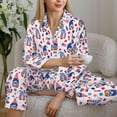 thumbnail image 6 of Vsdgher 4th Of July Pajamas Set Long Sleeve Sleepwear Womens Button Down Nightwear Pj Sets-Small, 6 of 7