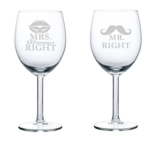 mr right mrs always right wine glasses