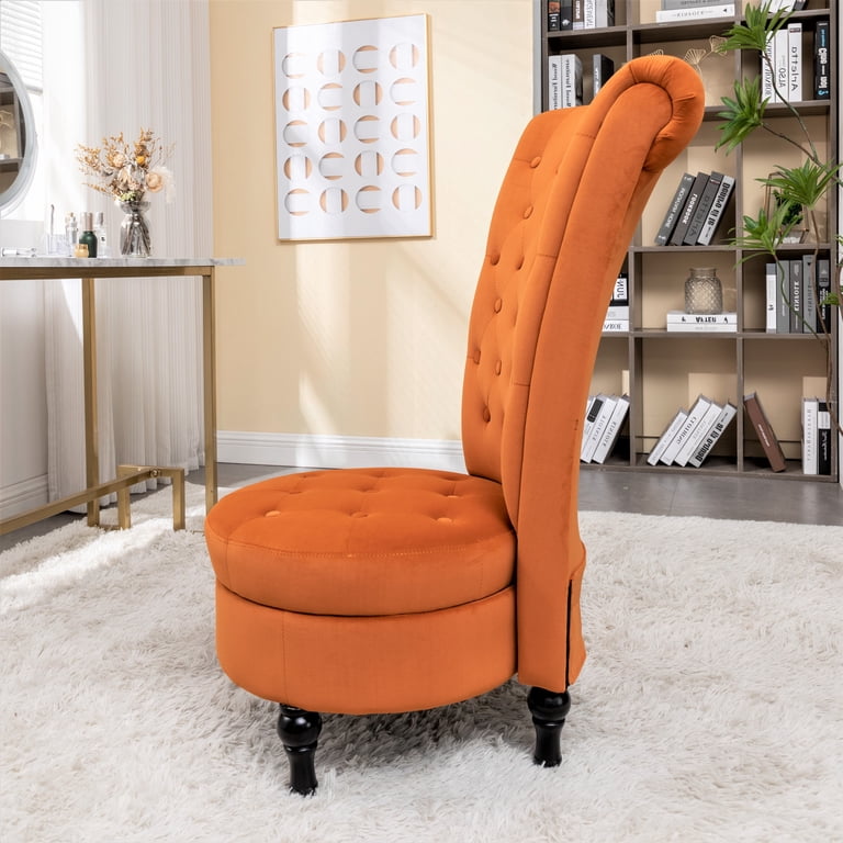 US Pride Furniture High Back Velvet Vanity Chair with Storage, Red photo 3