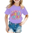 thumbnail image 3 of Arlun Kids Girls First Day of School T-Shirt First Grade Back to School Cute Bow Graphic Tee Lightweight Casual Round Neck Short Sleeved Fashionable Tops for Children 150, 3 of 5