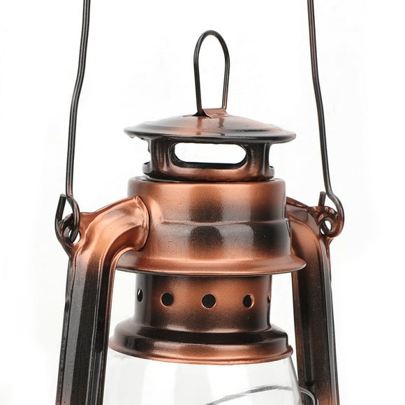 LHCER Vintage Kerosene Lamp Iron Lantern Light Night Light Decoration Gift Bronze Color, Retro Kerosene Lamp, Vintage Kerosene Lamp