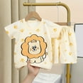 thumbnail image 2 of Fengyings Toddler Girls Boys Summer Cute Set Printed T-Shirt Top and Elastic Waist Shorts Set with Side Pockets Pajamas Loungewear Leisure Suit, 2 of 3