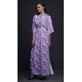 thumbnail image 2 of Bimba Robe Longue d'Été en Rayonne à Fleurs de Pommier Imprimées à l'Aquarelle, Manches Kimono, Fente Maxi - Petit, 2 of 6
