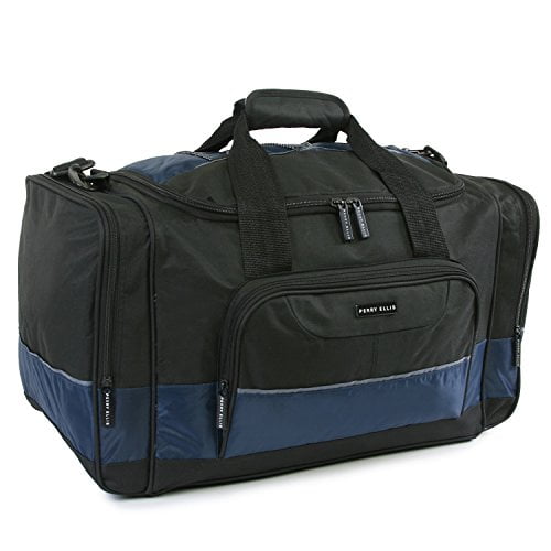 Perry Ellis Mens Extra Large 35 Rolling Bag-A335 Duffel Bag One Size Black/Grey