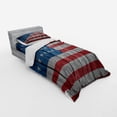 thumbnail image 3 of Ambesonne Retro Bedding Set 4 Pcs, Worn Style American Flag, Queen, Blue Red Pale Grey, 3 of 3