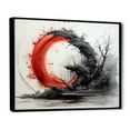 thumbnail image 2 of Designart "Enso Enlightenment Red and Black Buddhist Art" Spiritual Floater Framed Wall Art Print, 2 of 7